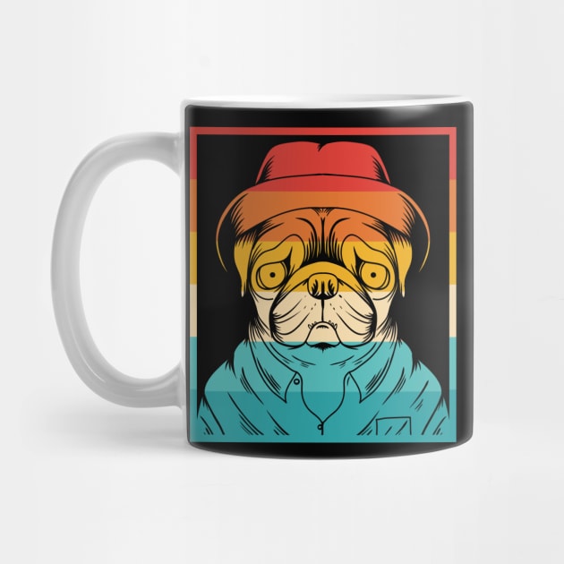 Dog Retro Pug by Dojaja